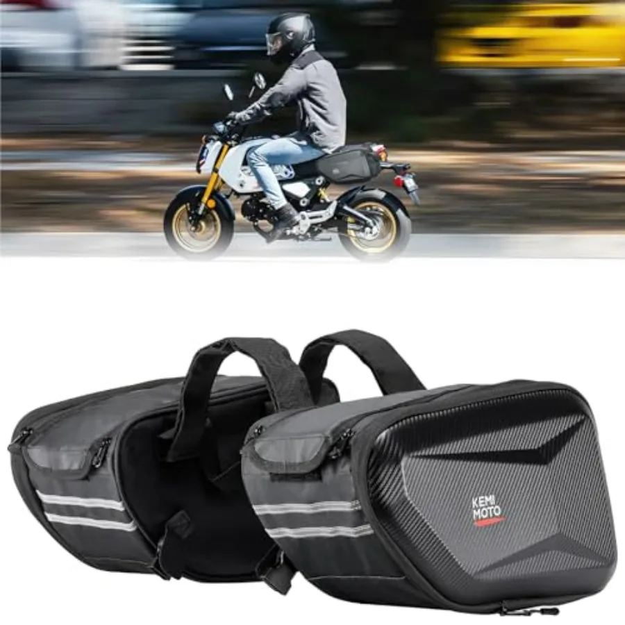 Alforjas Expandibles para Motocicleta, 20-30L, Bolsa Lateral Rígida de EVA, Negra, Compatible con Ninja500 400 Grom 2022-2025 Navi Z125 Dirt Bike