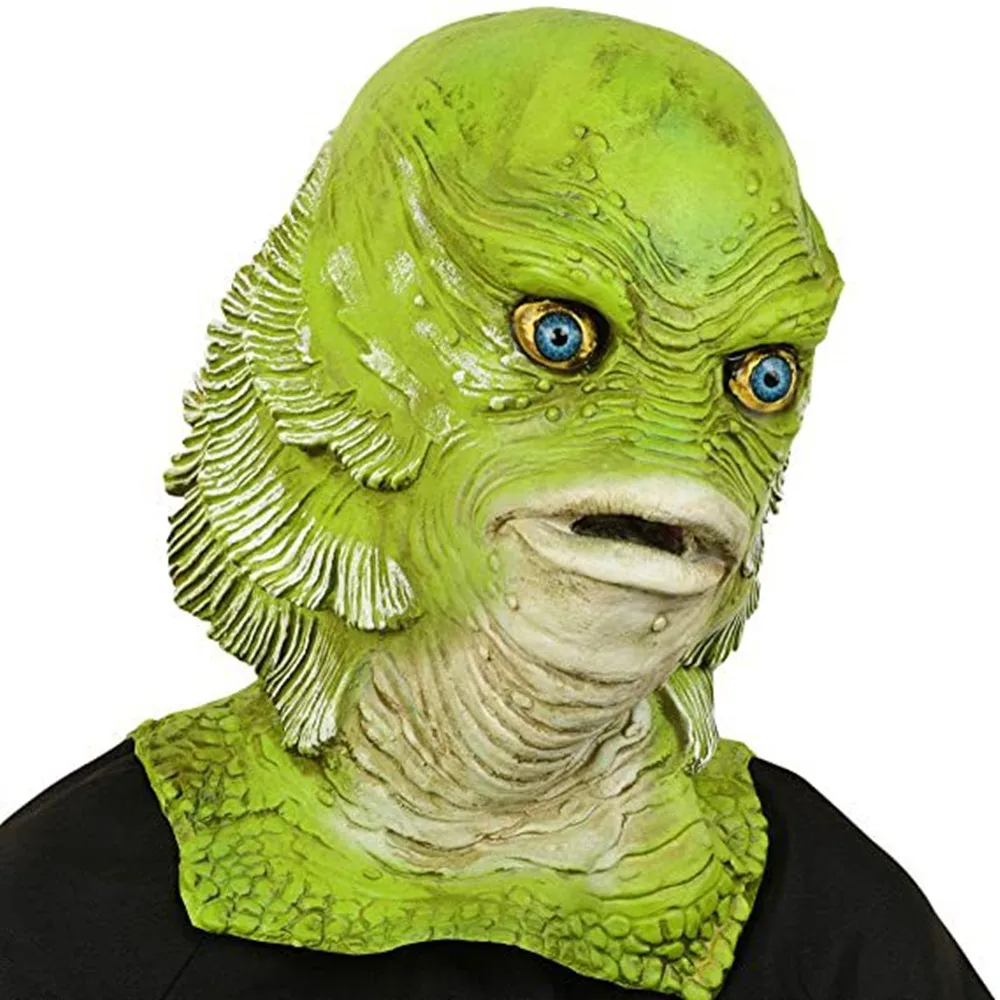 Mermaid Monster Head Set Movie Black Lake Demon Pool Green Fish Monster Mask Makeup Ball Aquatic Animal Fish Head