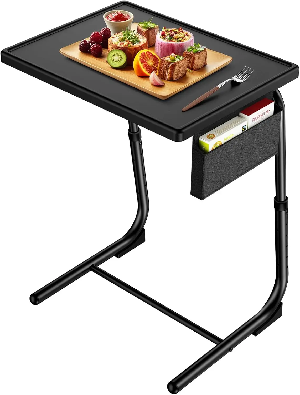 

Регулируемый складной столик для телевизора с карманом для хранения, 6 настроек по высоте и 3 углами для использования в кровати и диване