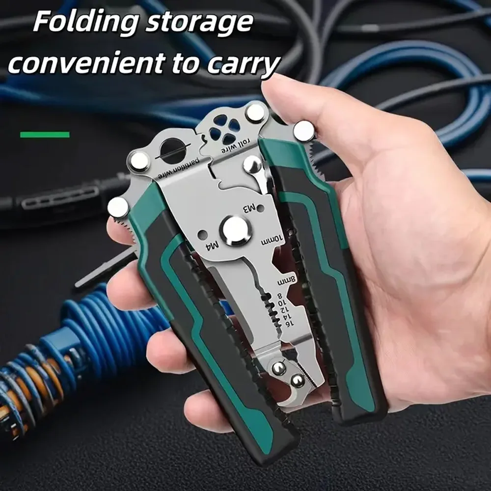 18 In 1 Foldable  Multifunction Wire Stripper Piler Wire Cutter Crimping Tool Wire Crimper Cable Stripper Wiring Tools Hand Tool