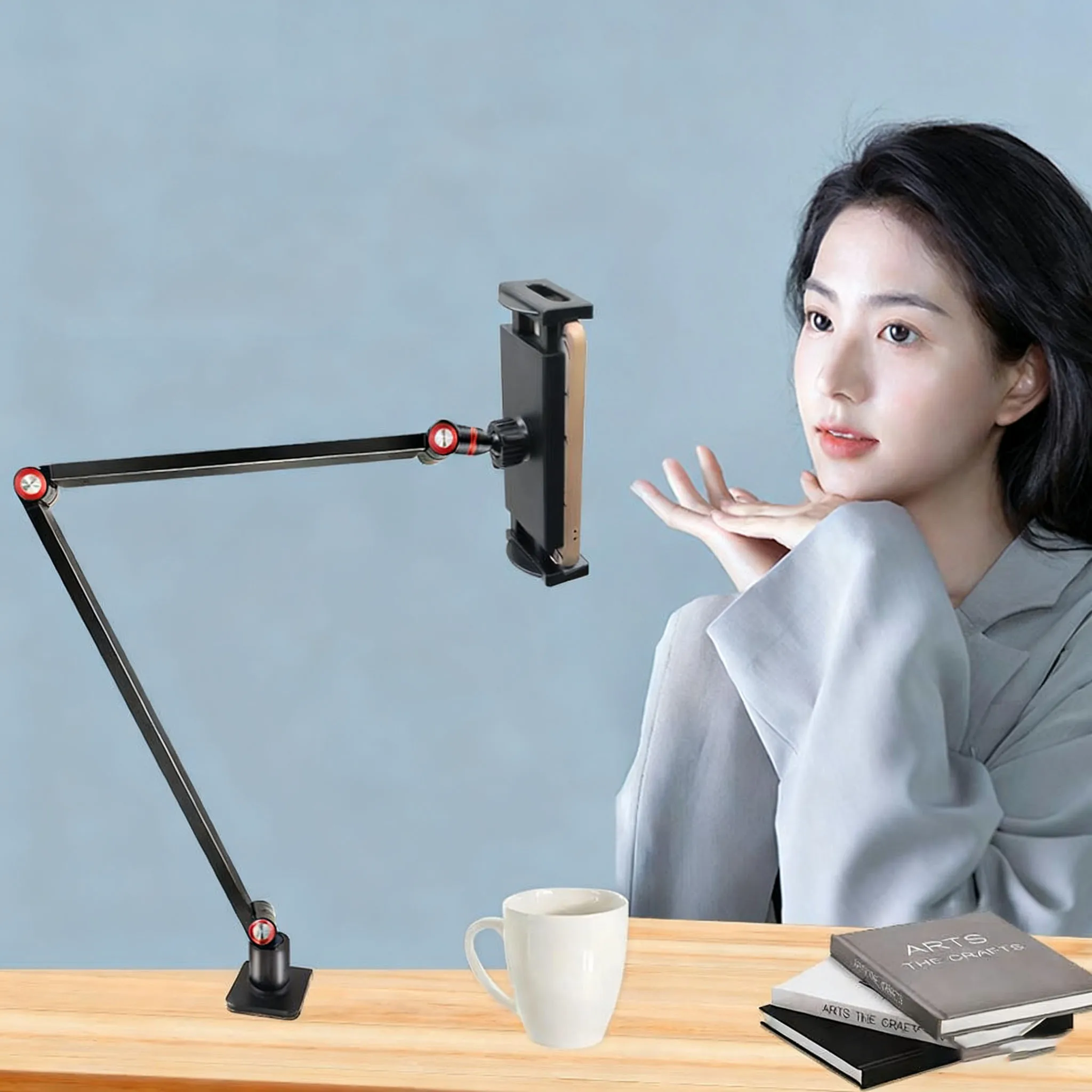 

Cantilever Bed/Desk Tablet Stand Adjustable Flexibility Long Arm Gooseneck Phone Stand