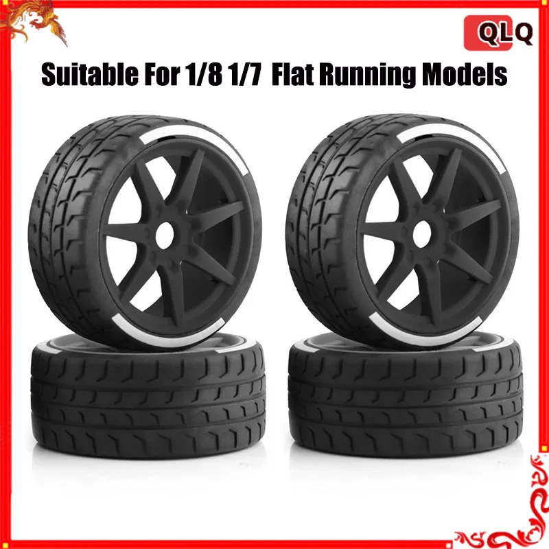 4Pcs Tire Tyre 17mm Wheel Hex For ARRMA1/7 Firebird FELONY FSR Flying God Mustang GT Flat Running Da DA GT Tire Racing Highway