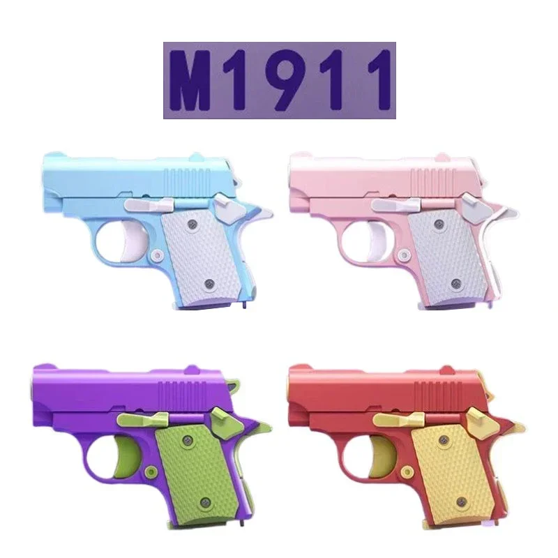 

new Kids 3D Mini Model Gun 1911 Pistols Hand Toy Pistols For Boys Kids Toy Bullets No Fire Rubber Band Launcher Collection Gifts