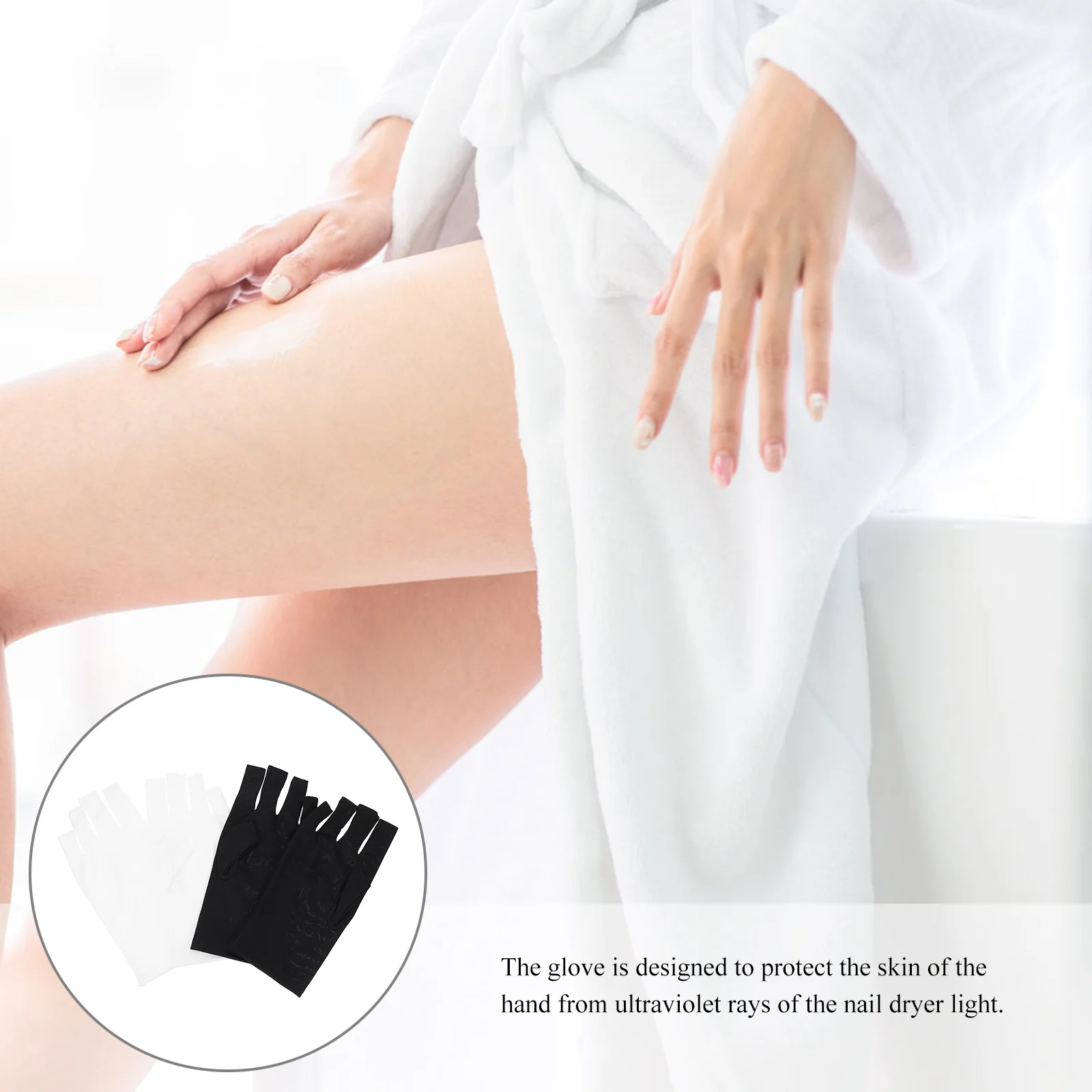 2Pairs الأشعة فوق البنفسجية حامي اليد بسط أصابع قفازات مانيكير لمجفف الأظافر العلاج بالضوء حماية الجلد في الهواء الطلق السفر ركوب الدراجات