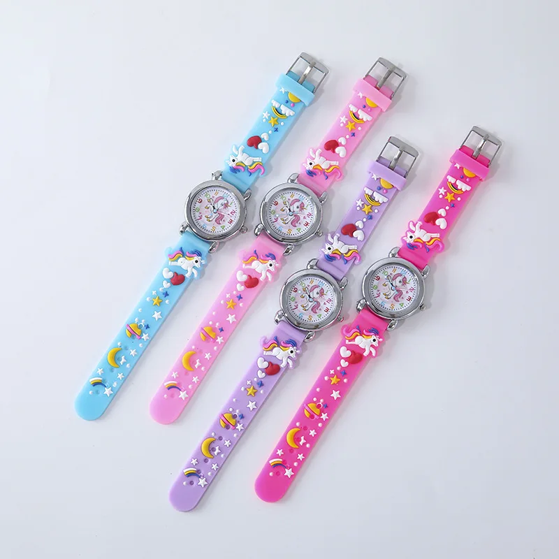 New Swatch Fashion Colorful Cartoon Unicorn Horse Student and Children's Watch Quartz Silicone Watch Electronic Watch