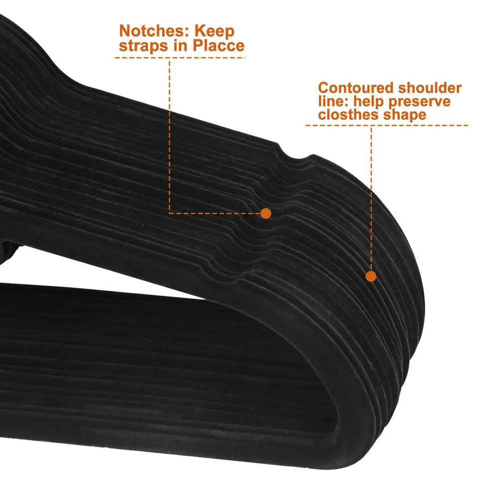 Cabides Rotativos Velvet, Premium Sturdy, Roupas Terno Camisa e Calças, 100pcs