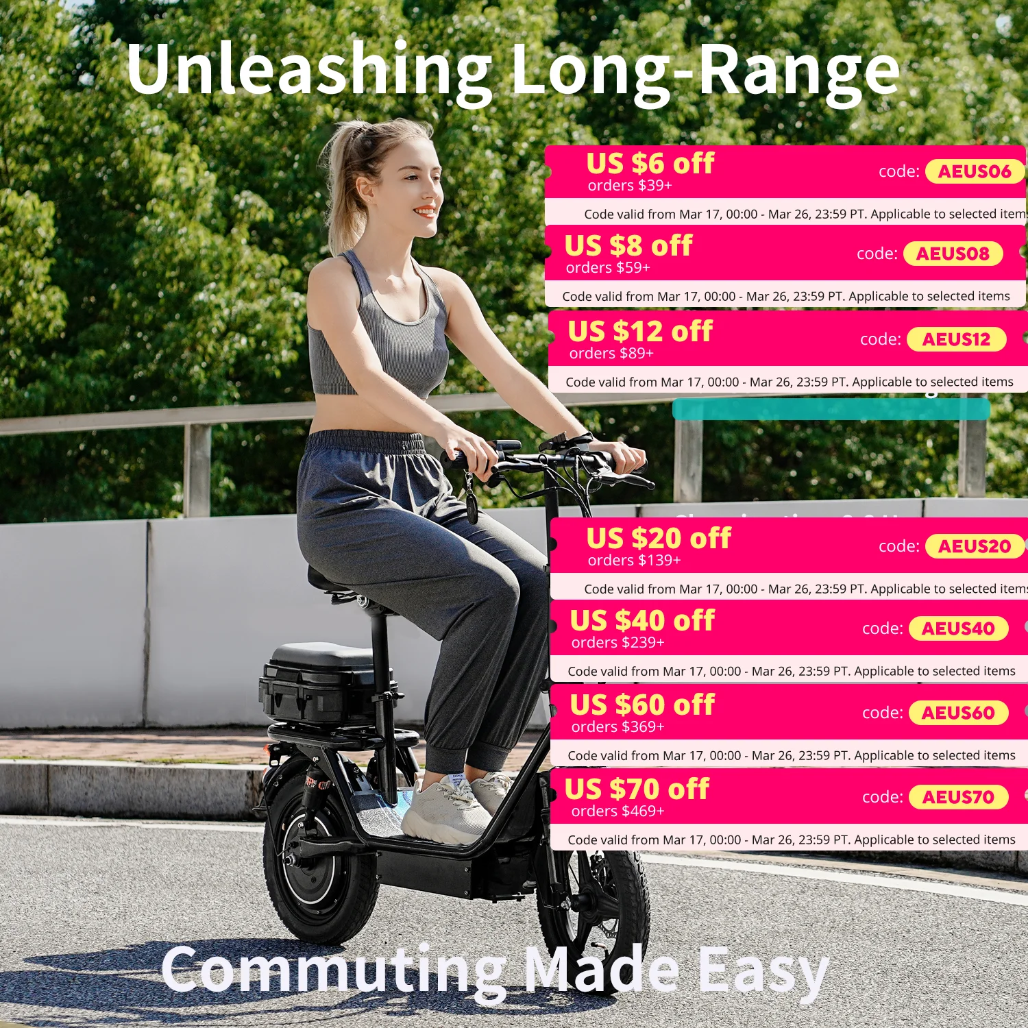 Folding electric scooter with trunk, 500W motor (peak 650W), 48V15AH, 20MPH, 30 mile long range, suitable for commuting travel