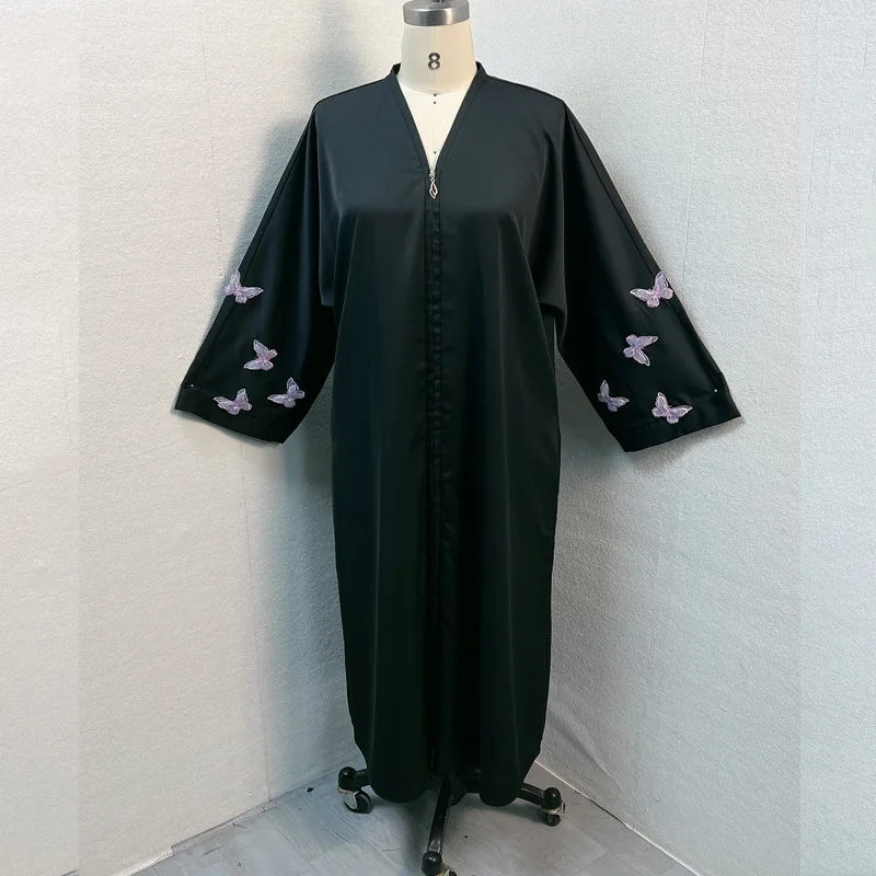 

Abaya Dubai zipper Robe Turkey Kimono Ramadan Eid Muslim Women Gradient Colors Bat Sleeve Dress Islamic Cardigan African Kaftan