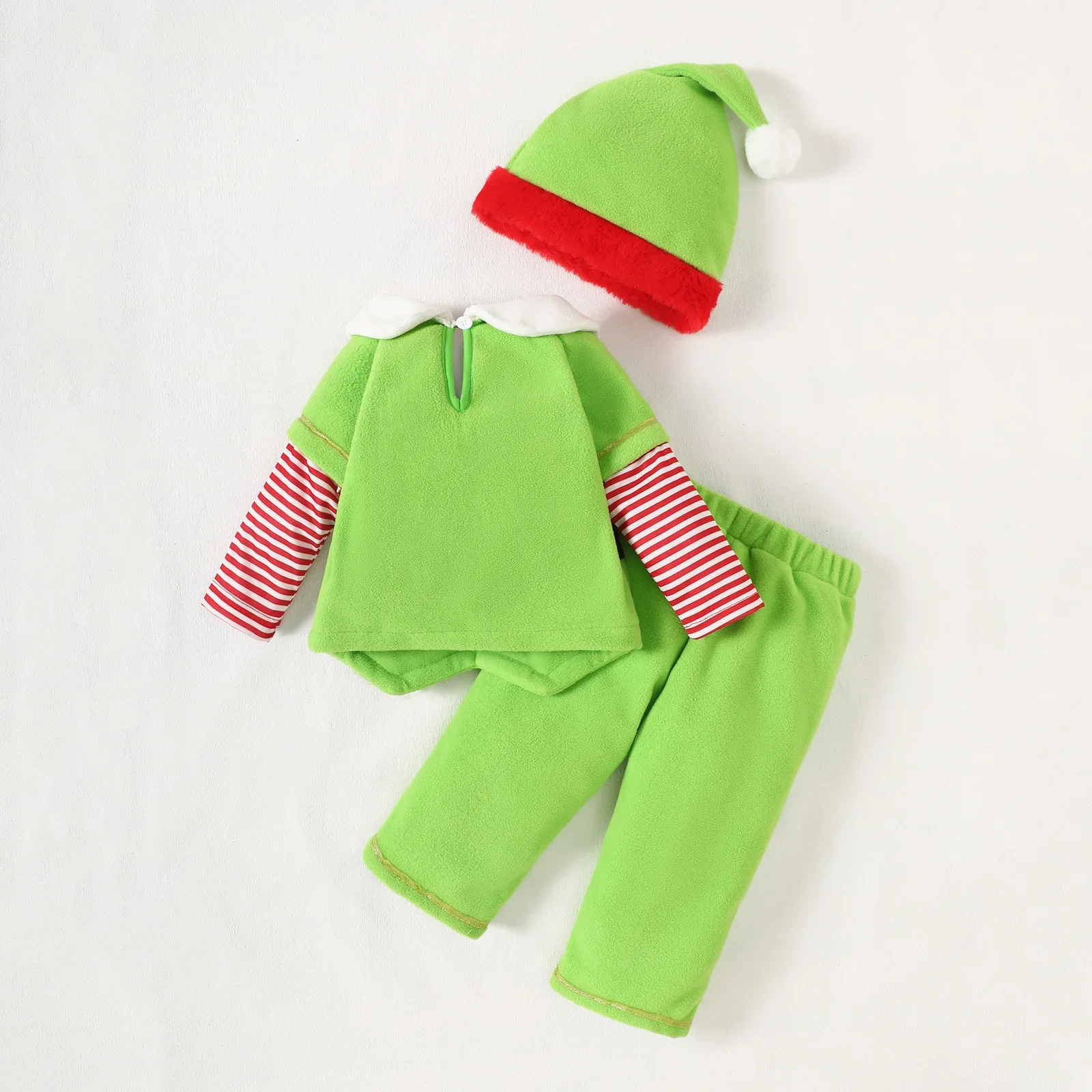 3Pcs Christmas Baby Children\'s Clothing Set 0-4 Y New Boys Performance Dress Girls Top+ Pants +Hat New Years Suit