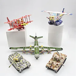 Kinder DIY Military Aircraft Tank Papier Puzzle 3D Jigsaw Montiert Handgemachte Pädagogisches Spielzeug