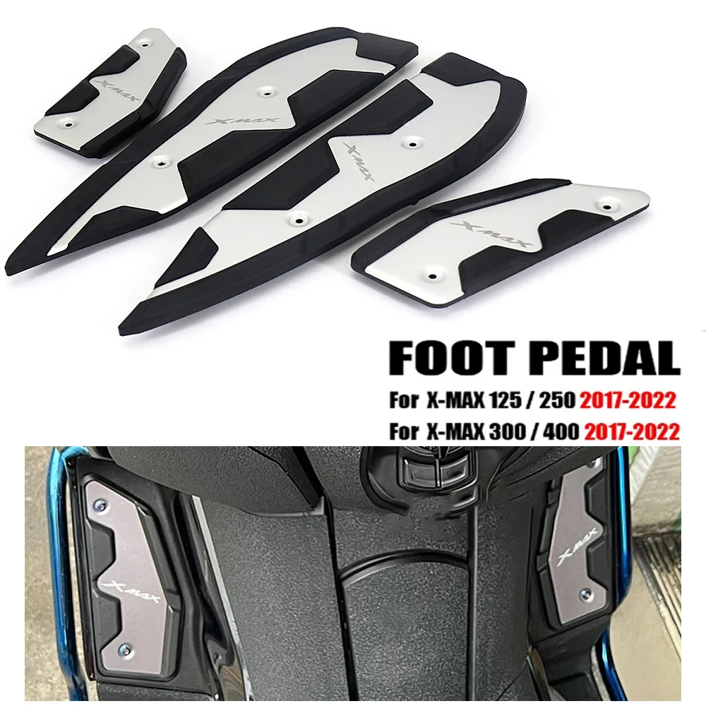 Pedal Non-slip Foot Pad Pedal aluminum+rubber X-MAX125 X-MAX250 X-MAX300 X-MAX400 For YAMAHA XMAX 400 300 250 125  Motorcycle