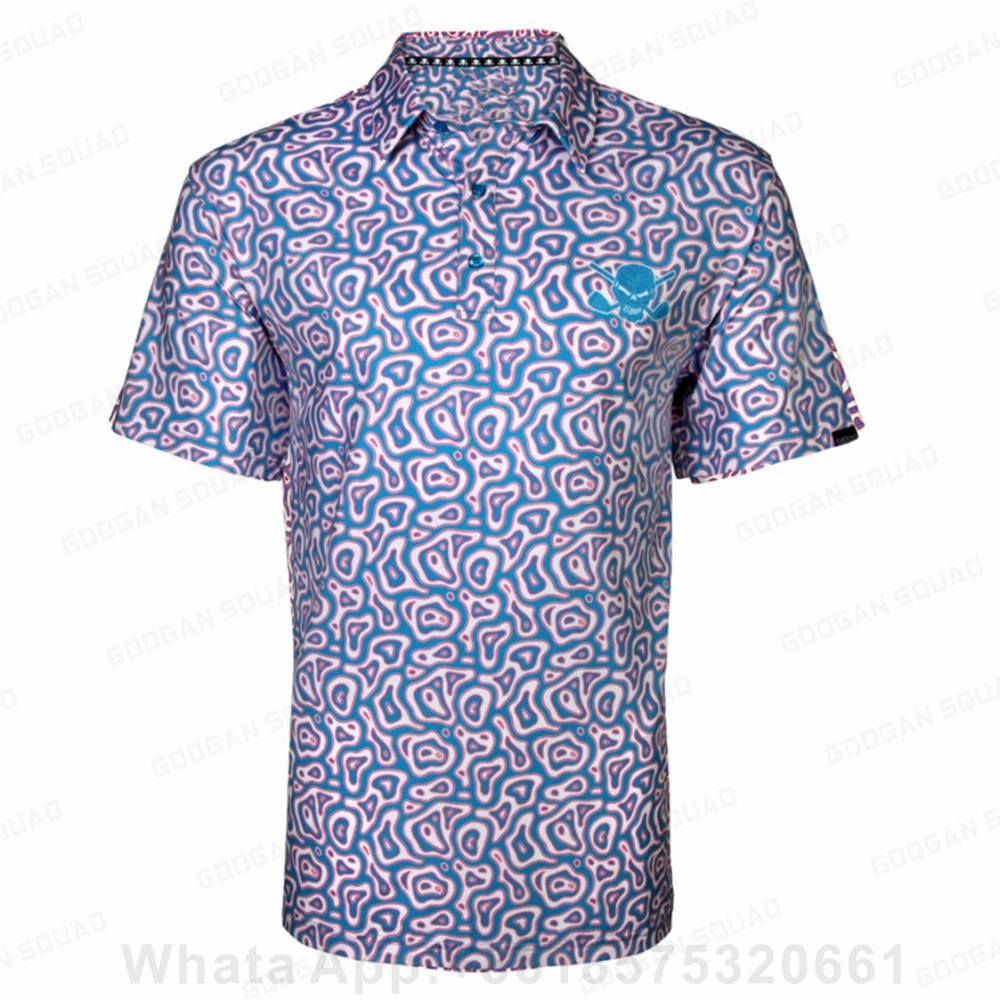 Mannen Golf Shirts Fashion Polo Shirt Revers High-End Zomer Korte Mouwen Sport Shirts Bloemen Casual Print Ademende Polo shirt