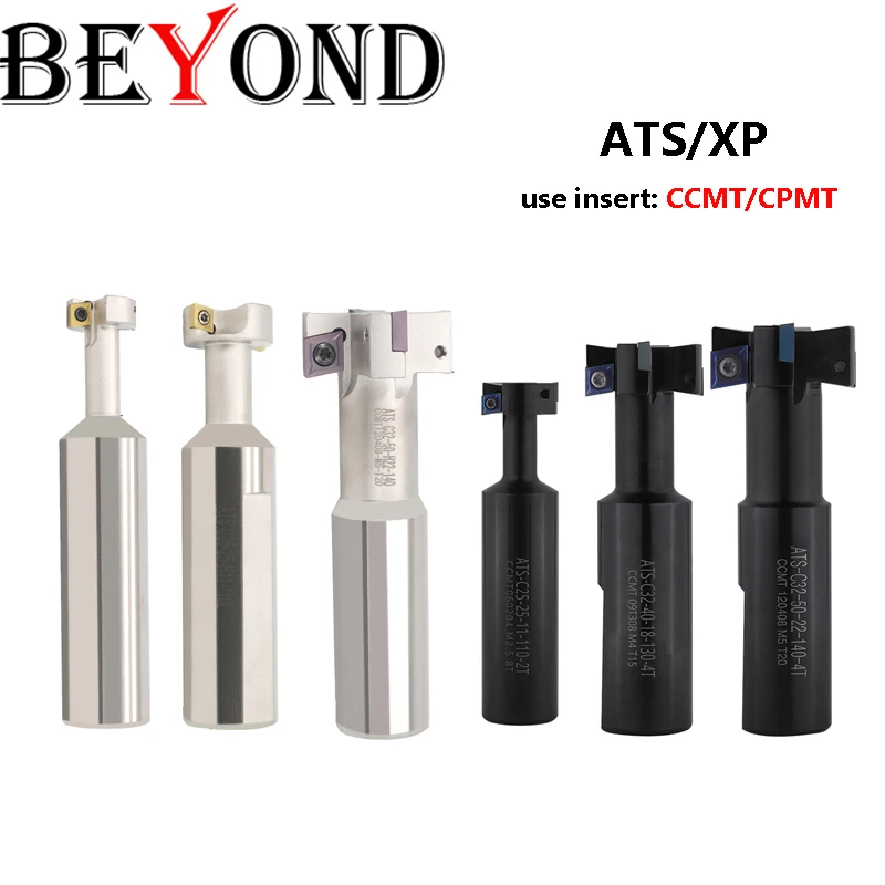 BEYOND ATS XP C25-25-11-110L-2T 110-140mm T-Slot Groove End Milling Cutter Roughing CNC Rod C25 Holder Carbide Inserts CPMT0802