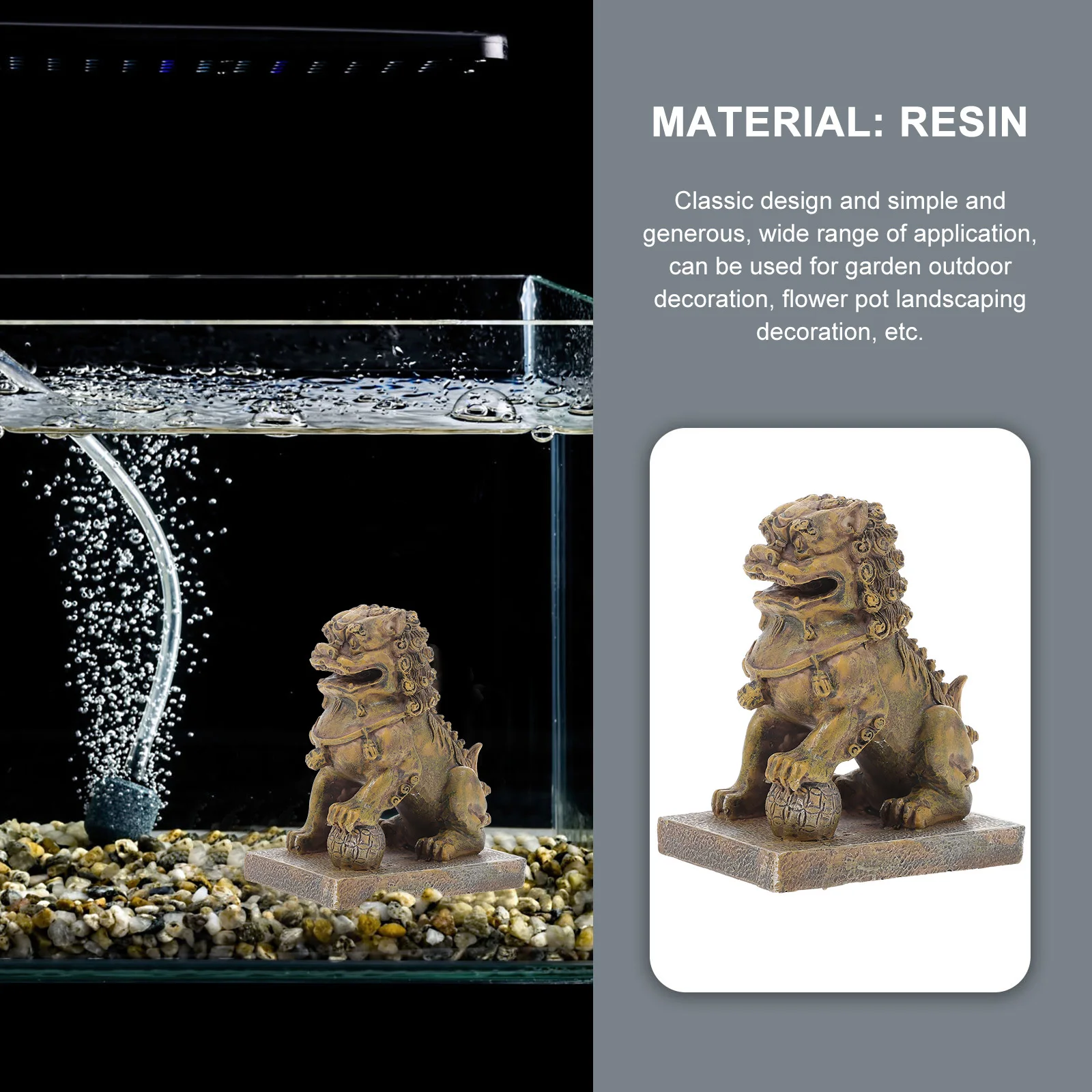 

Fish Tank Decoration Creative Resin Simulation Lion Ornament Aquarium Landscape Decoration Hiding Place Resin Crafts