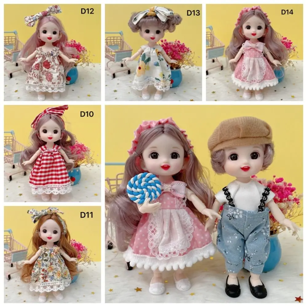 with Clothes 17cm BJD Doll Play House Toys Dress Up Colorful 1/8 BJD Dolls Cute 17cm Imitation Princess Doll Children Toys