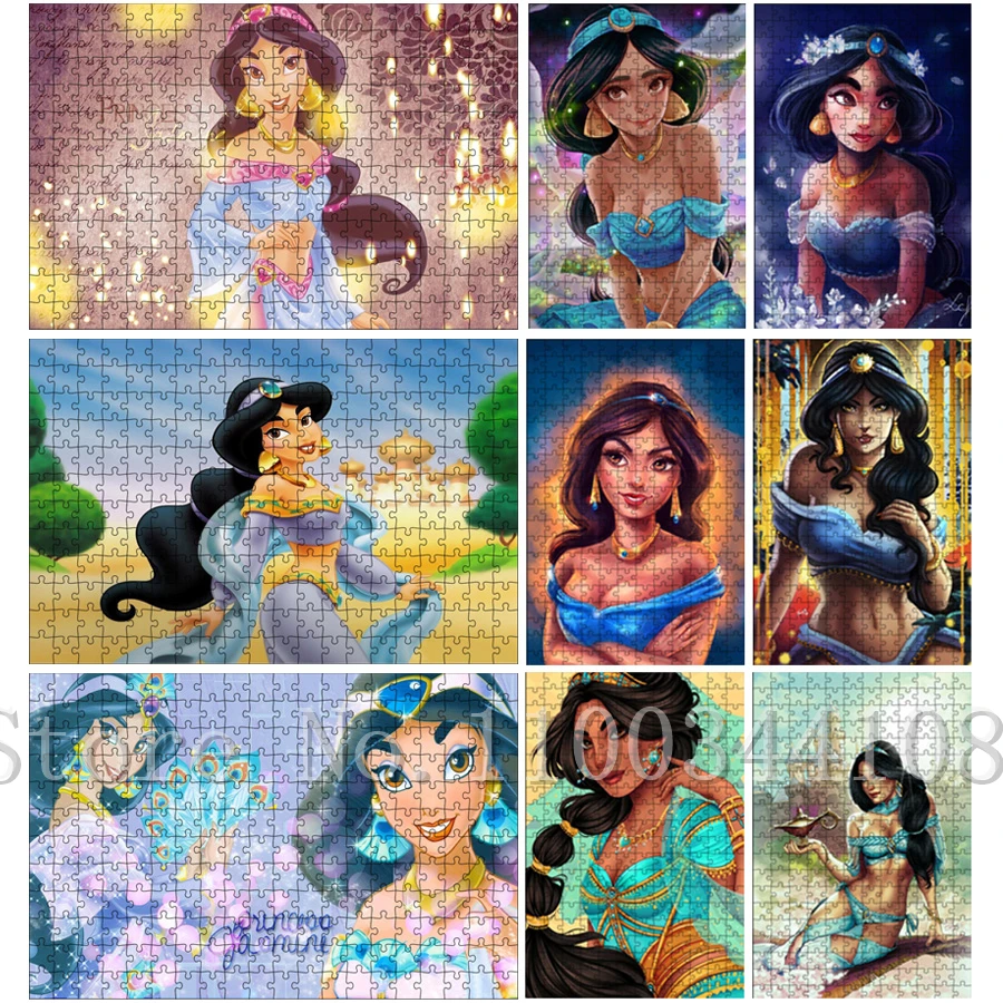 

Disney Princess Jasmine Jigsaw Puzzles for Adults Decompressing Toys 300/500/1000 Pieces Cartoon Wooden Puzzles Creative Gifts