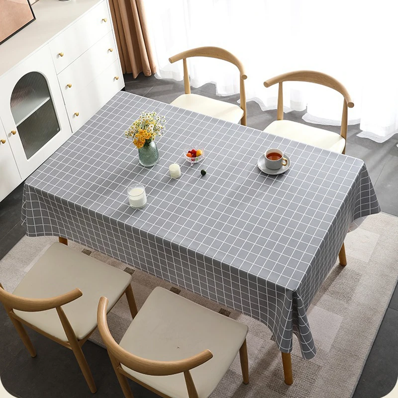 PEVA Waterproof Oilproof Table Cloth Plaid Print Kitchen Wedding Party Dining Table Cover Rectangle Table Cover Party Picnic