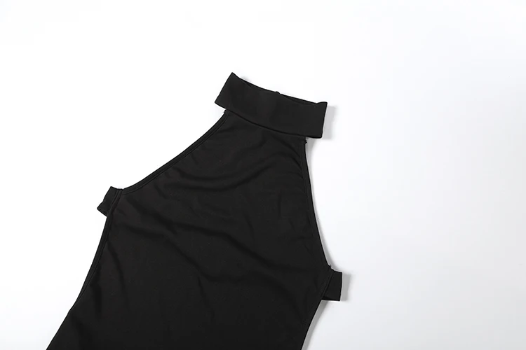 Weird Puss Sexy Rückenfreies Kleid Damenmode Klassisches Gerafftes Neckholder-Rollkragenkleid mit Perlen-Patchwork und Band, Trendiges Party-Club-Bodycon-Kleid – Detail 7