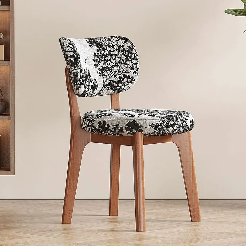 #k for Modern Floral Print Dining Chair, Wood Frame Accent Chair, Retro Ergonomic Chair for Kitchen Living Room Furniture*