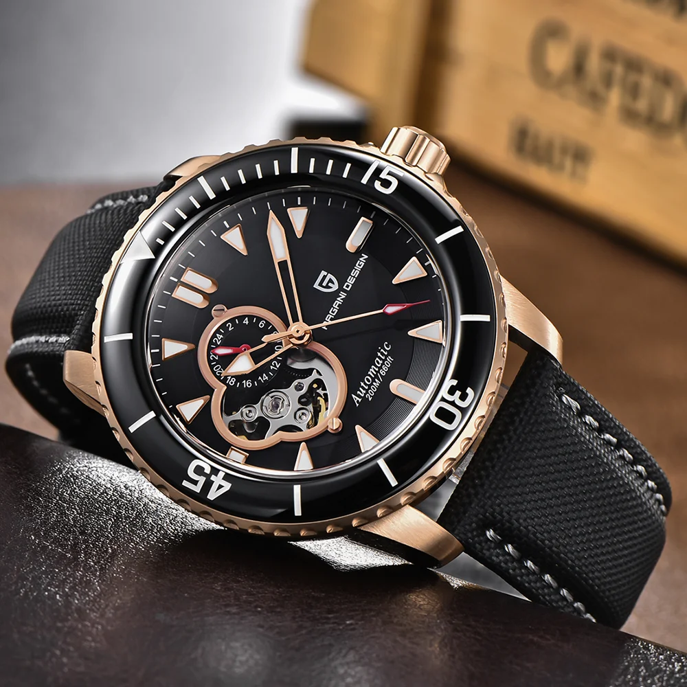 

Мужские часы Pagani Design, роскошные, с сапфировым стеклом, из нержавеющей стали, водонепроницаемые до 100 м, японский механизм NH39, автоматические механические часы.