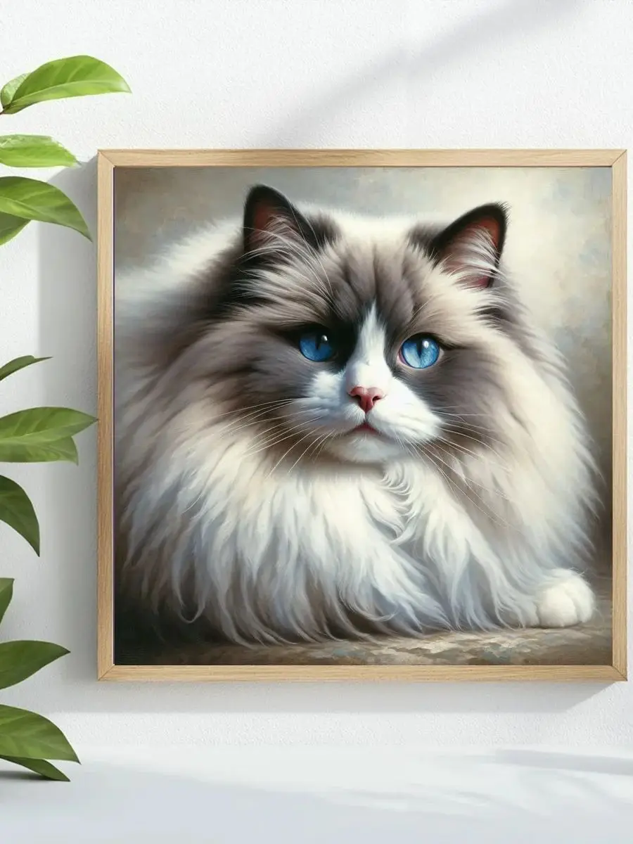1 Stück 40X40CM/15,74 Zoll Ein wunderschönes Katzen-Kreuzstich-Set DIY-Set 11CT/14CT Vollstickerei Neu eingetroffen als Geschenk – Detail 1