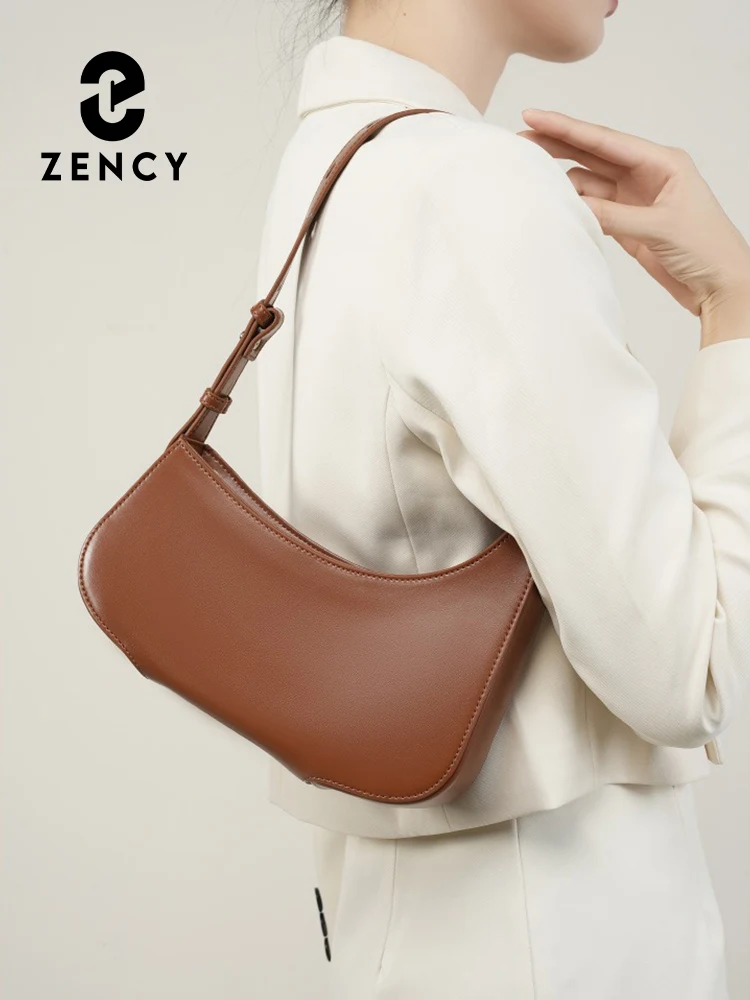 Zency Luxury Red Handbag Leather Purses Fashion Women High end Shoulder Bag Messenger Bag Ladies Underarm Bag Half Moon Bags Sac