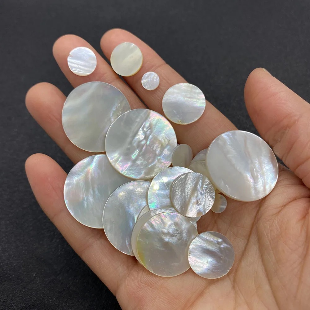 Non-porous Natural Seashell Beads Cabochon Mother of Pearl Shell Beads Pendant DIY Necklace Ring Fashion Jewelry Accessories