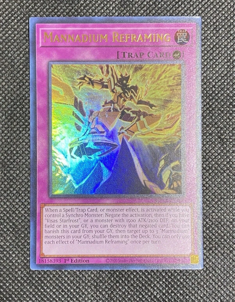 

Yugioh KONAMI Duel Monsters TCG MP24-EN199 Mannadium Reframing Ultra Rare English 1st Edition Collection Mint Card