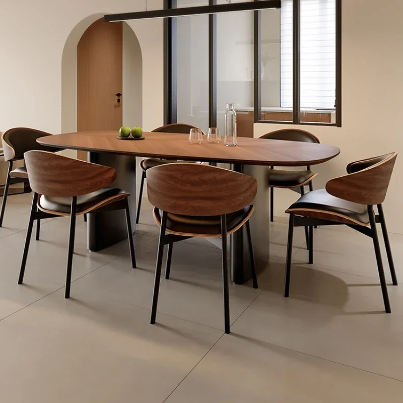 Oval Dining Table Sedentary Center Cafe Tables Kitchen Home Furniture Sets Individual Restaurant Mesa Comedor Luxury Chairs