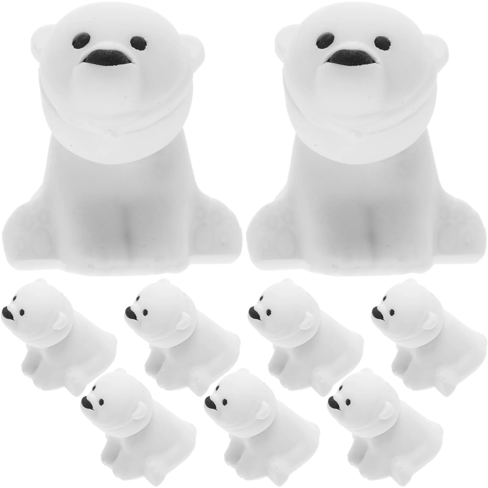 20 Pcs Polar Bear Eraser Animal Erasers Pencil Adorable Rubber Baby Toys Toddler