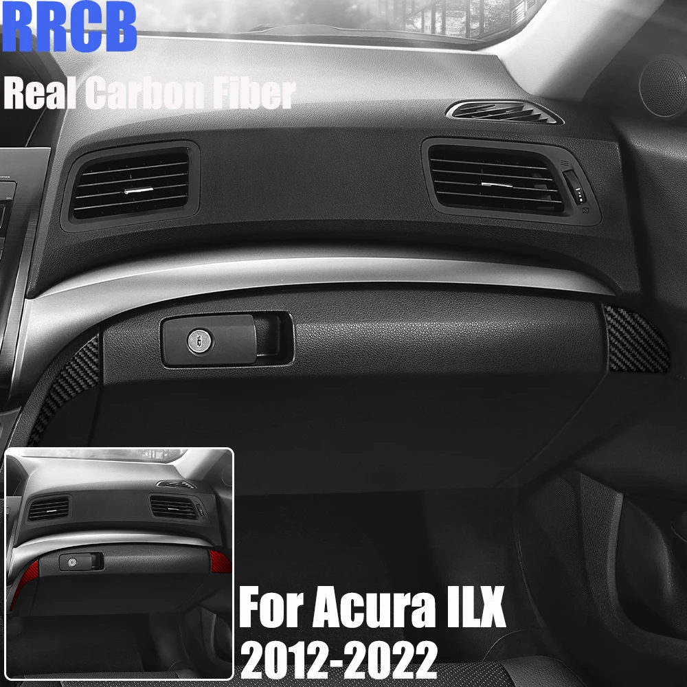 Real Carbon Fiber Car Accessories Glove Storage Soft Sticker For Acura ILX 2012 2013 2014 15 2016 2017 2018 2019 2020 2021 2022