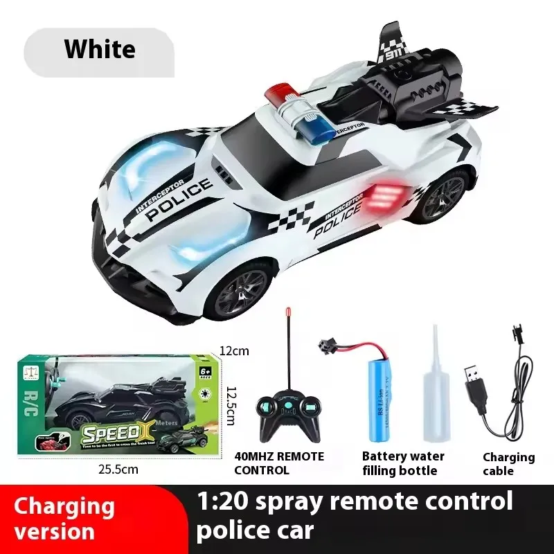 1:18 Spray Remote Control Car RC Racing Car with LED Light Smoke Spray Electric Stunt Racing Cars Simulation Sports Car Toys
