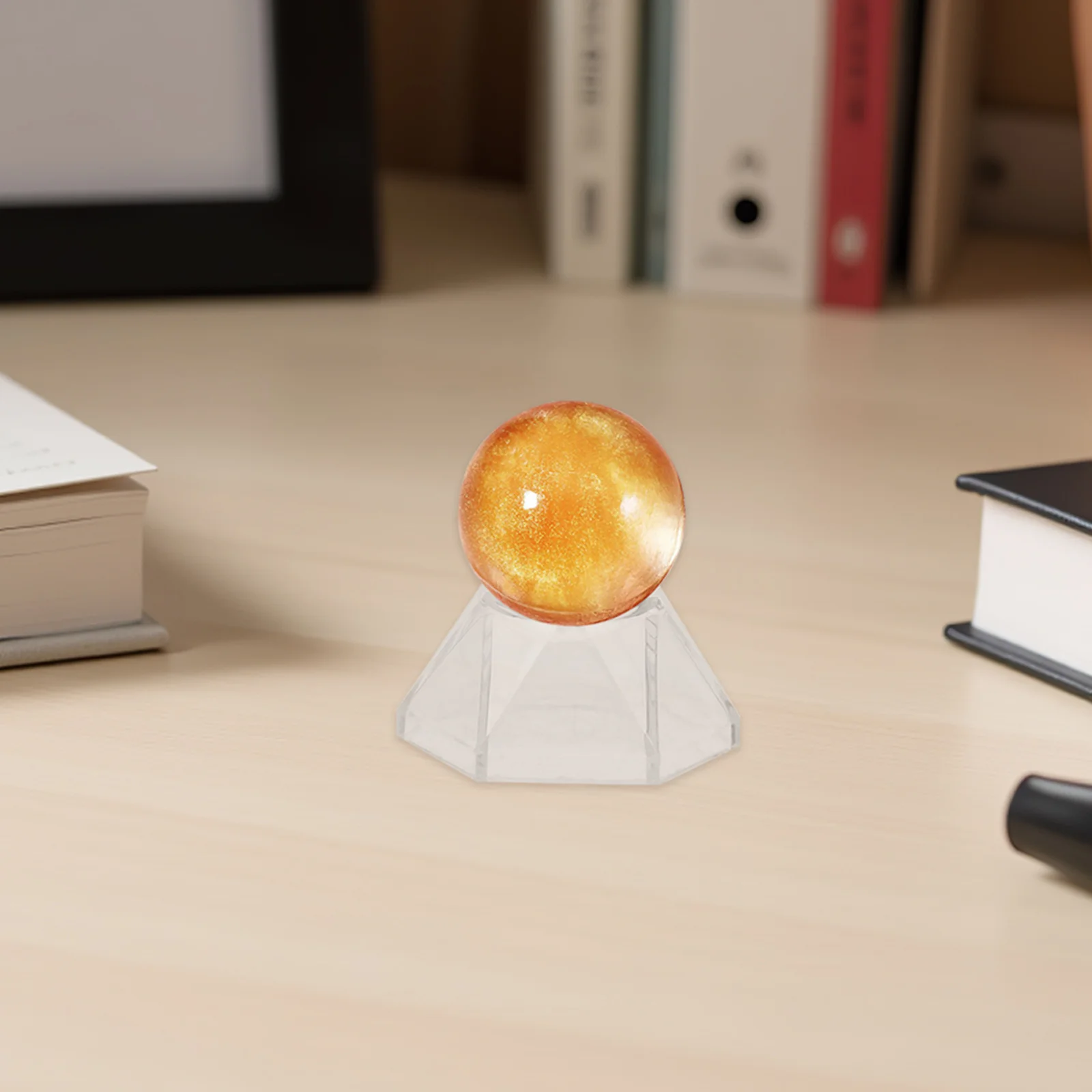 

15 шт., прозрачная сферическая подставка, элегантная акриловая основа с хрустальным шаром для домашнего кабинета, спальни, книжная полка, декор, хрустальный шар, дисплей