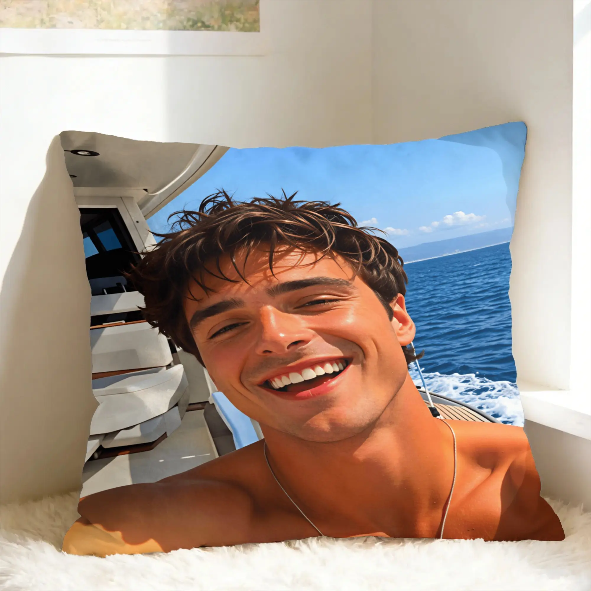 Pillow Cover Jacob E-Elordi  Vintage Pillow Case For Sofa Bedroom Home Decor Pillowcases