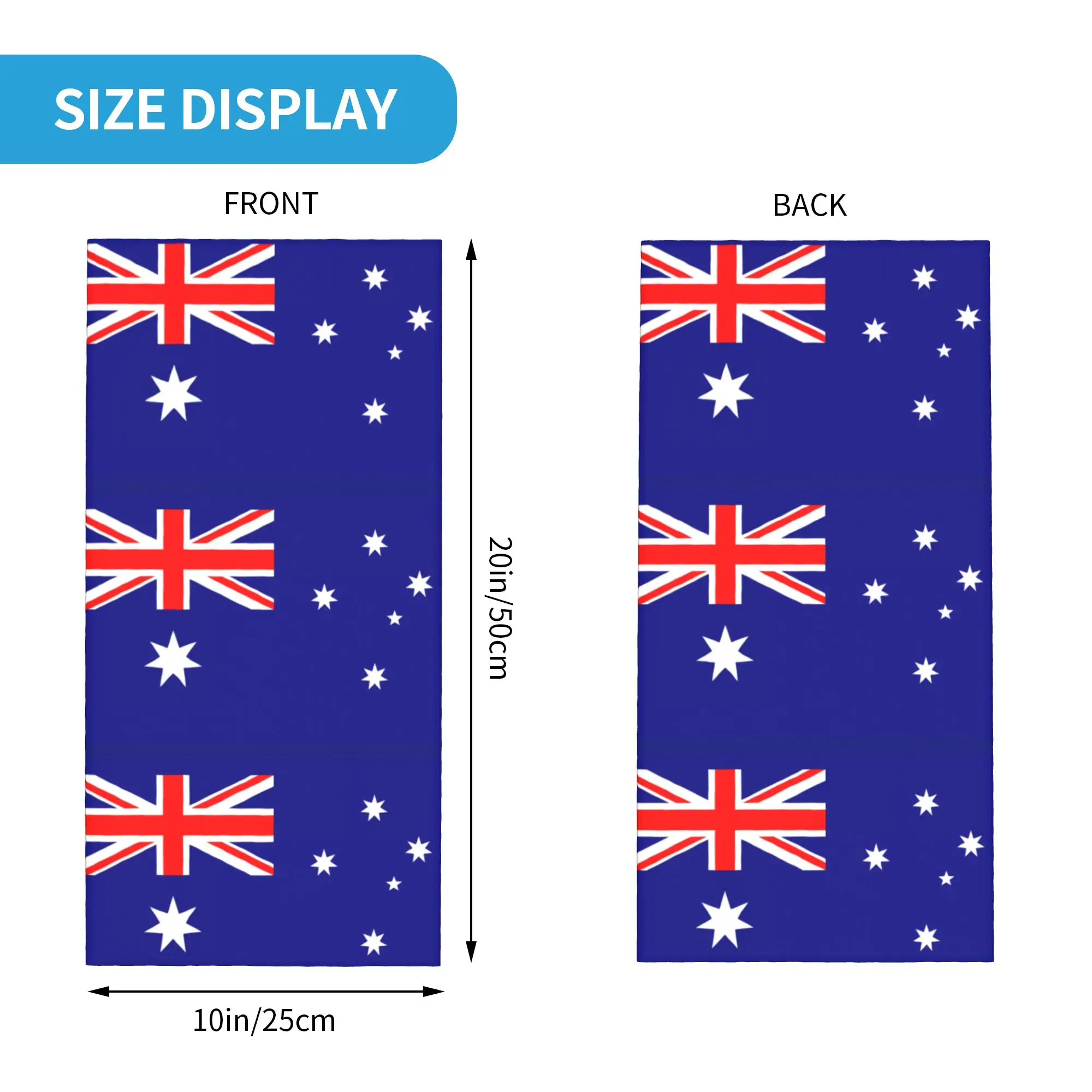Custom Australia Flag Bandana Neck Gaiter for Hiking Cycling Women Men Wrap Scarf Australian Pride Headband Warmer
