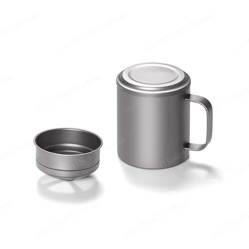 Pure titanium hand brewed coffee filter cup filter-free paper portable double-layer funnel titanium alloy coffee drip set
