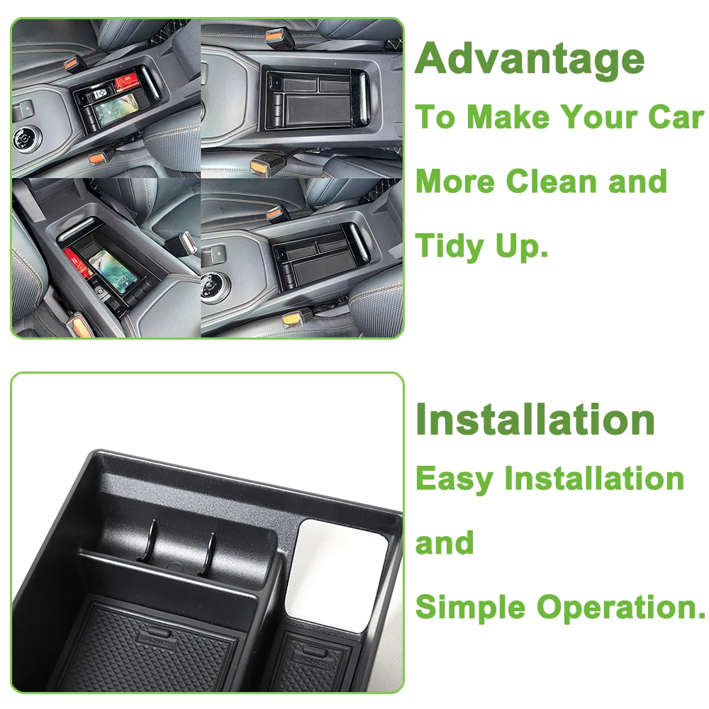 Car Center Console Armrest Storage Box Coin Organizer for Ford Mustang Mach-E 2021 2022 GT Sport 4-Doors Interior Accessories