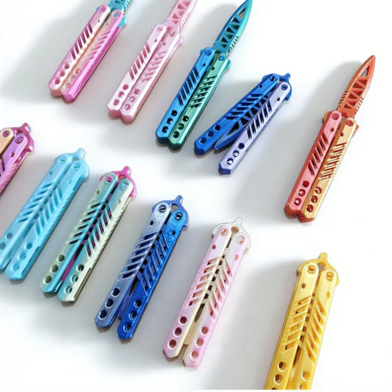 

1/2/3pcs 3D Printed Butterfly Knife Practice tool, Uncut Blade Training Tool, Stress Relief Fidget Gadget for Beginners gift