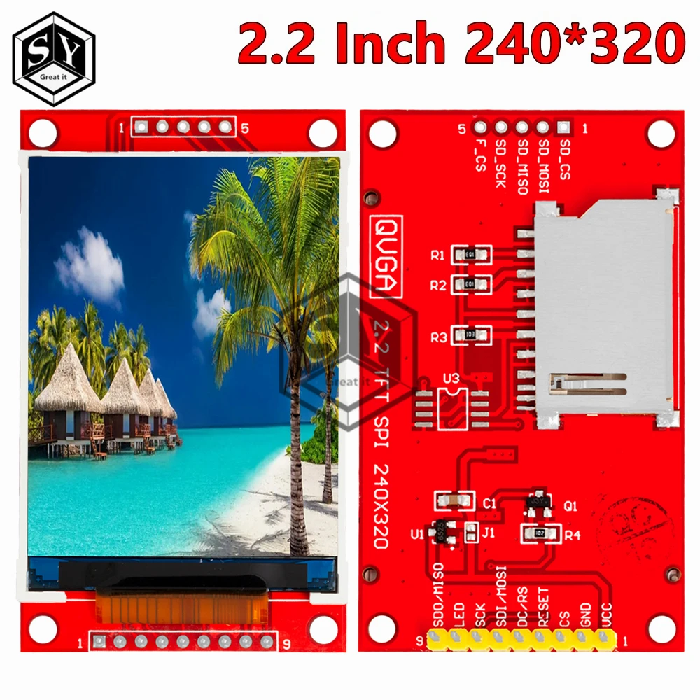 Smart Electronics 2,2 Zoll 240*320 Punkte SPI TFT LCD Serial Port Modul Display ILI9341 5V / 3,3V 2,2'' 240x320 für Arduino Diy