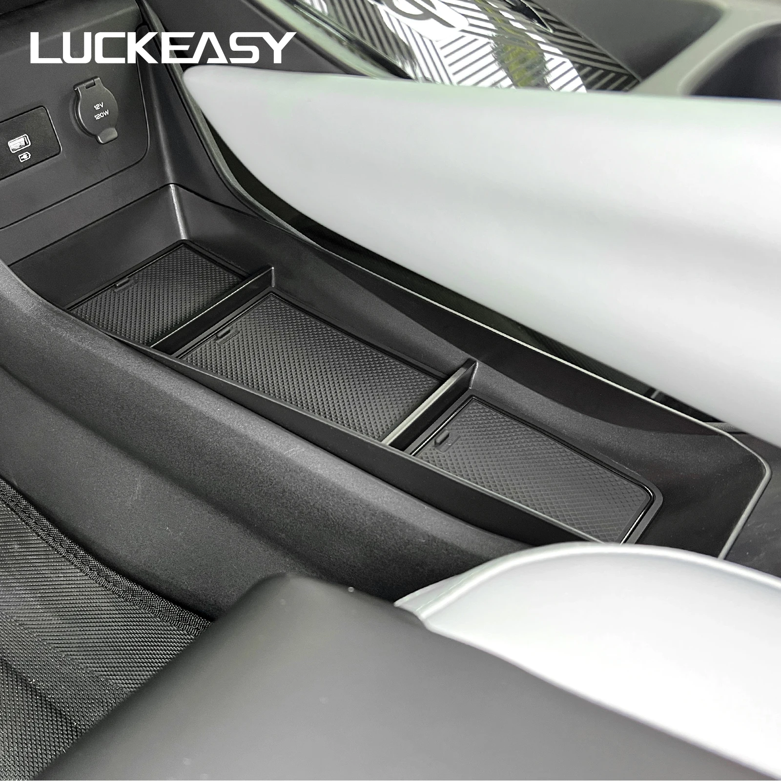 LUCKEASY für BYD Seagull/Dolphin Mini 2023-2025 Auto-Aufbewahrungsbox Mittelkonsole Untere Ebene Aufbewahrungsbox Ordnungsbox Zubehör