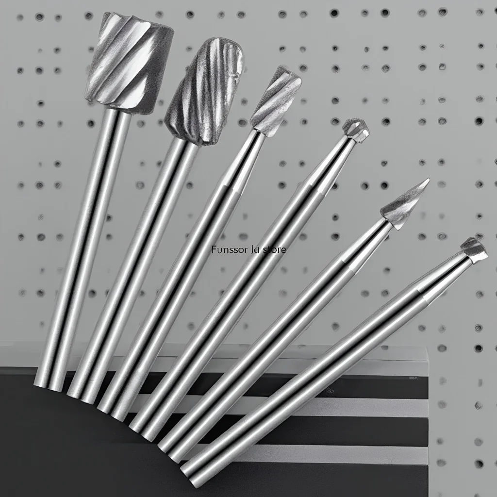 

Набор из 6 роторных напильников из быстрорежущей стали с шипами для резьбы по дереву, фрезерные головки для резьбы и шлифовки, инструменты для DIY