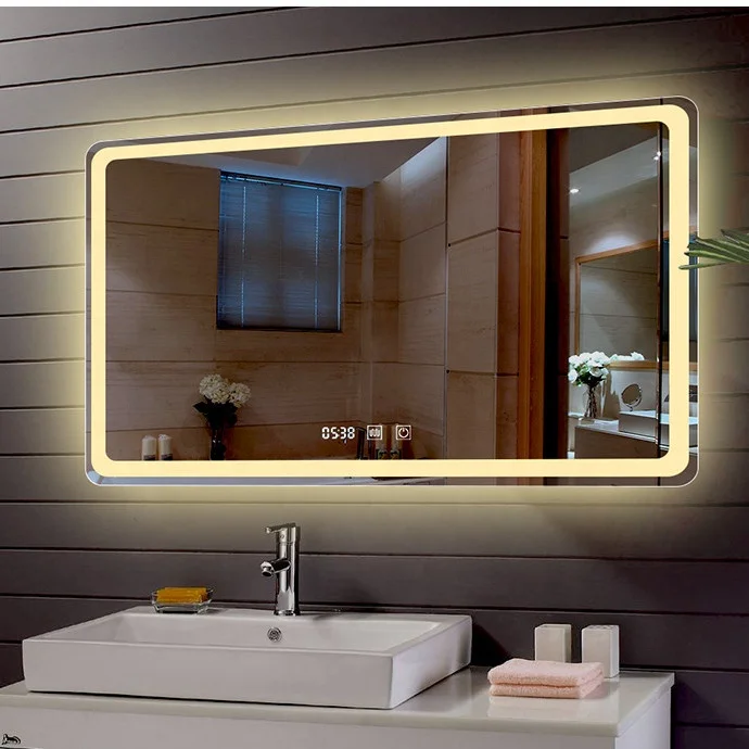 Electronic Demist Smart Miroir Smart Led Bathroom Mirror Square Frameless Mirrors