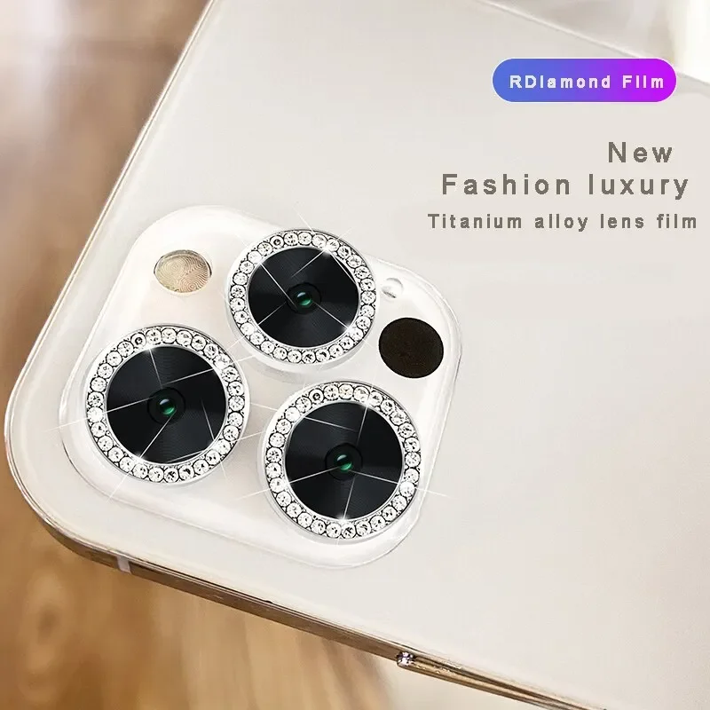 2-3 Stück Diamant-Blitz-Kameraobjektivschutz für iPhone 17 16 Pro Max 16 Pro 16 Plus 15Pro Glitzer-Metallring-Objektivglas