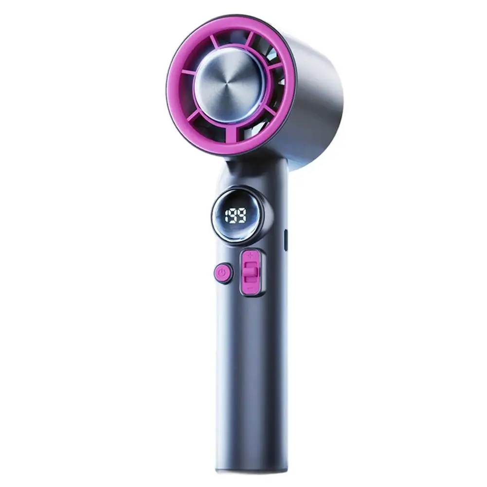 LED Display USB Fan with 199 Speeds Rechargeable Handheld Portable Fan with 3000mAh Battery for Effective Cooling Anywhere