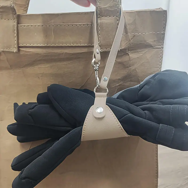 

Fashion Vintage Leather Glove Holder Strap With Clasp Leather Towel Holder For Handbag Glove Strap For Hat Outdoor Camping Women