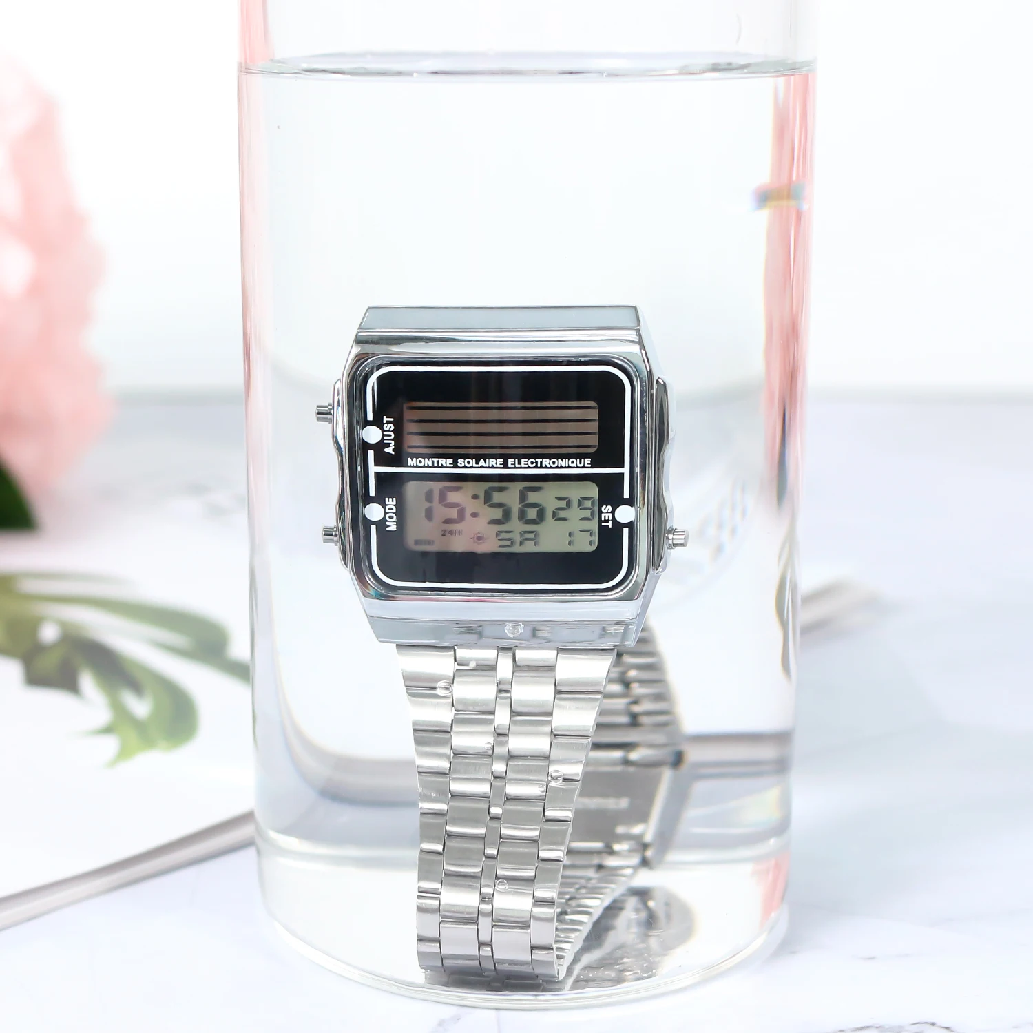 Jinrong 0732 solar charging man's digital electronics watches more than 720 days reloj hombre Led Watch waterproof to 30 Bar