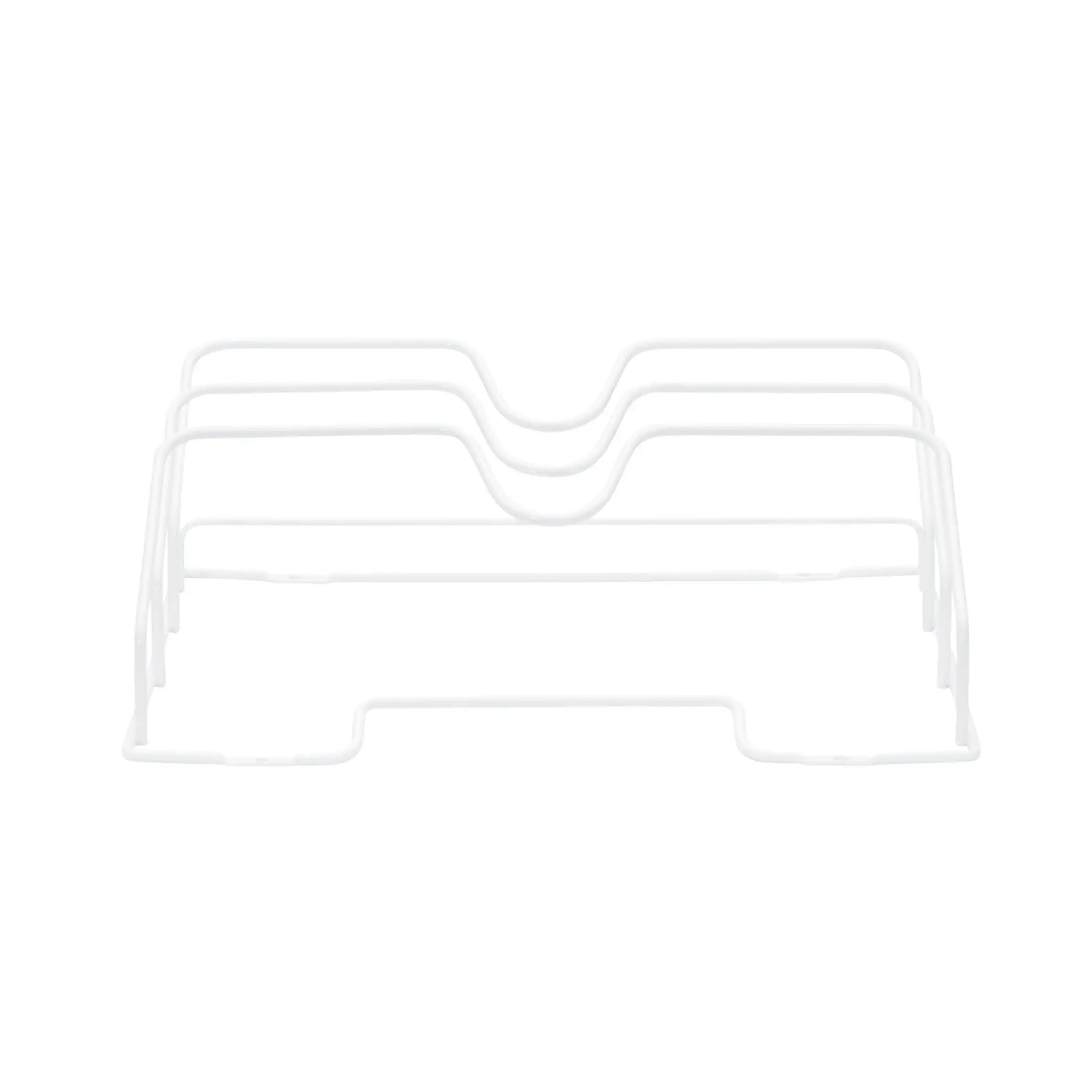 Suporte de tampa de porta de armário de grandes dimensões, 3 slots, estrutura de fio de aço, revestimento em pó branco, fácil instalação, hardware incluído