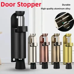 Telescopic Door Stopper Spring Loaded Kickdown Door Stops Metal Adjustable Position with Foot Brake Wedges for Door Bottom Seam