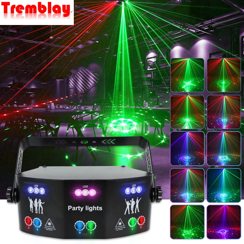 

Tremblay laser LED light projector DMX DJ disco light voice controller music party lighting effect bedroom home decoration