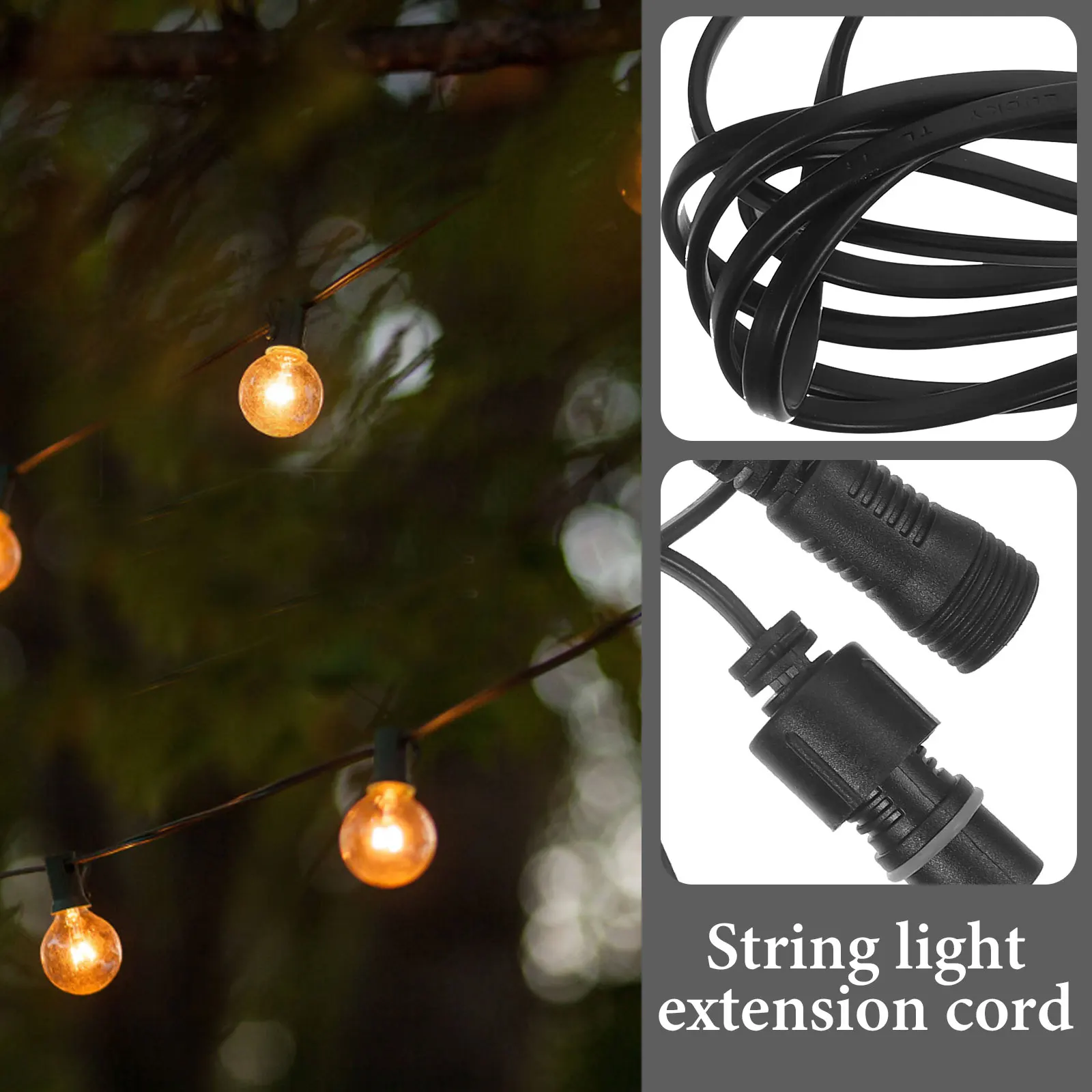 

Waterproof Power Outdoor String Light Extension 2 Pin 2 Pin Extension Cable For Led Lights Cable For Led Christmas Lights